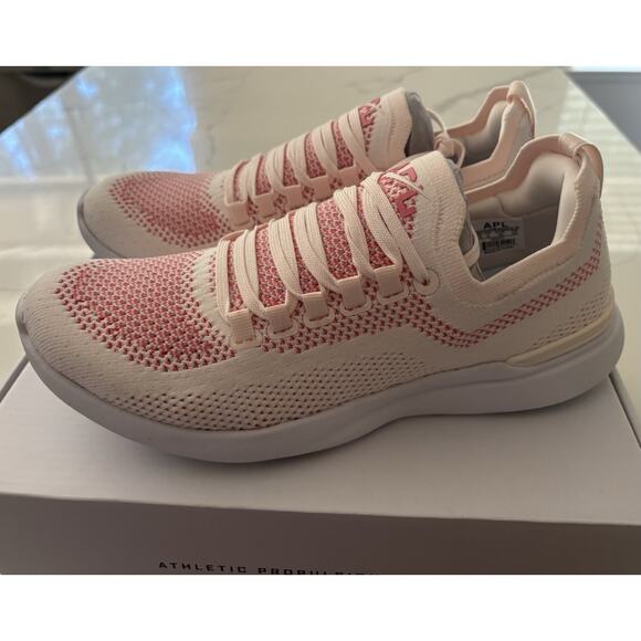 APL Athletic Propulsion Labs Techloom Breeze Sneakers Cream Fire Coral Size 8.5 - Picture 6 of 9